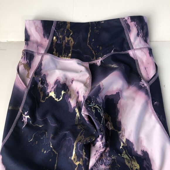 Old Navy Active Girls High Rise Powersoft Purple Pink Gold Marble Large 10/12 - Picture 13 of 13